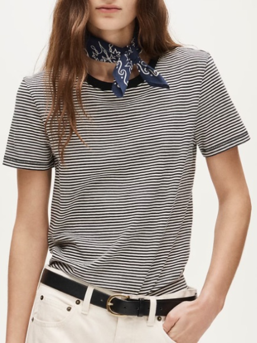 J. Crew Vintage jersey classic fit Crewneck r shirt in stripe